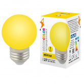 Лампа декоративная светодиодная LED-G45-ШАР-1W/YELLOW/E27/FR/С 80Lm матовая желтая Volpe